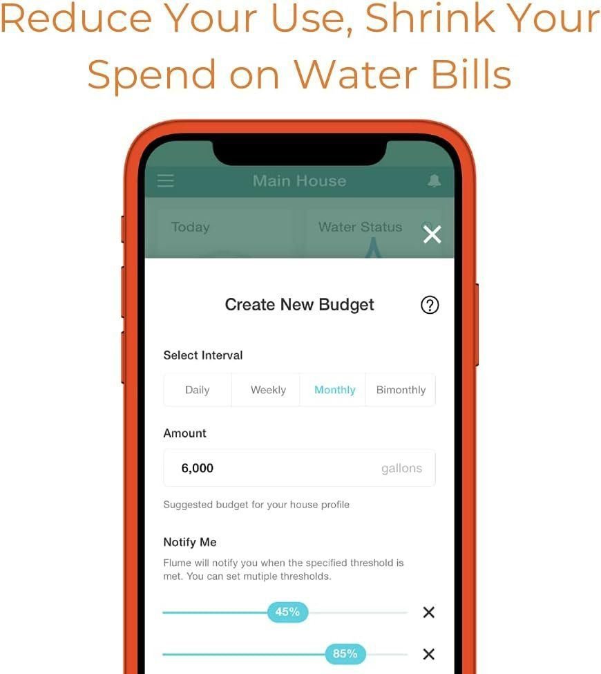 2 Smart Home Water Monitor Water Leak Detector: Detect Water Leaks Before They Cause Damage. Monitor Your Water Use to Reduce Waste Save Money. Installs in Minutes, No Plumbing Required 2 Smart Home Water Monitor Water Leak Detector: Detect Water Leaks Before They Cause Damage. Monitor Your Water Use to Reduce Waste Save Money. Installs in Minutes, No Plumbing Required