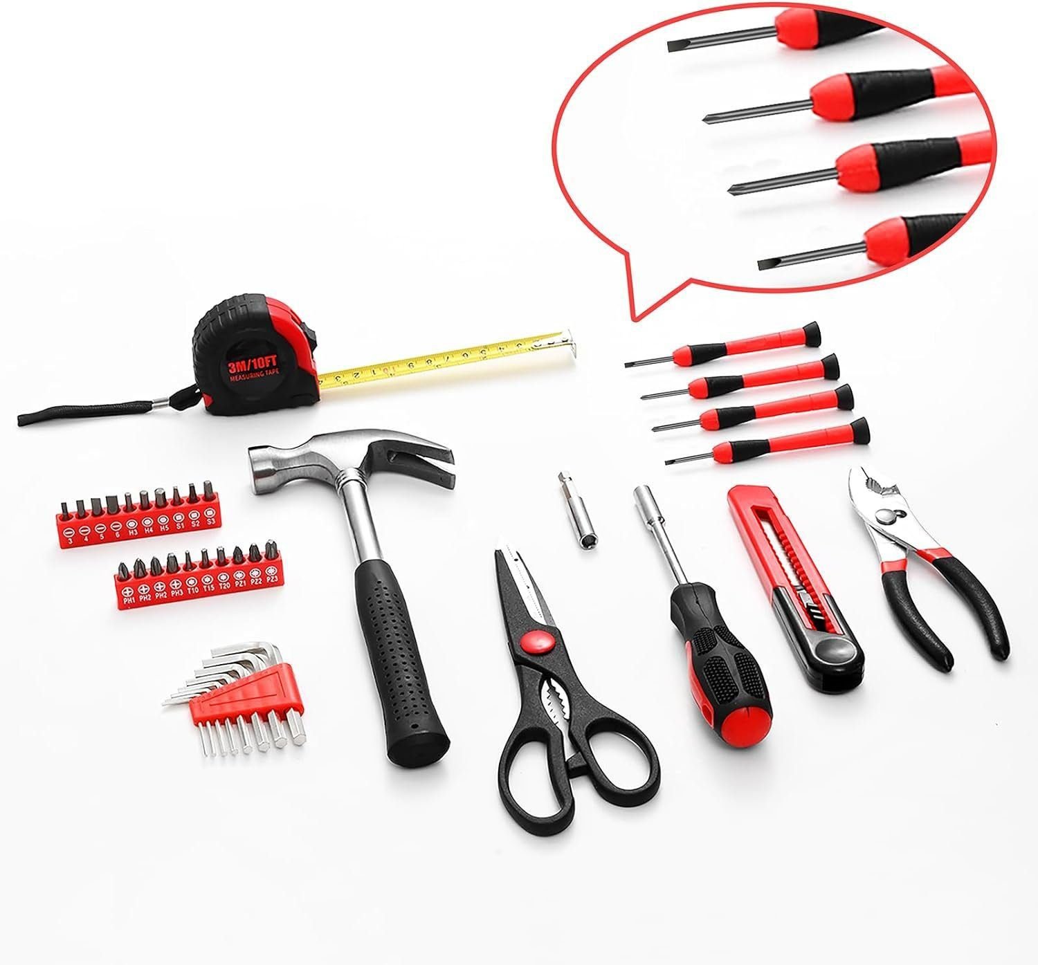 39 Piece All Purpose Household Pink Tool Kit Small General Basic Home Tool Set with Toolbox Great for Girls, Ladies and Women 39 Piece All Purpose Household Pink Tool Kit Small General Basic Home Tool Set with Toolbox Great for Girls, Ladies and Women