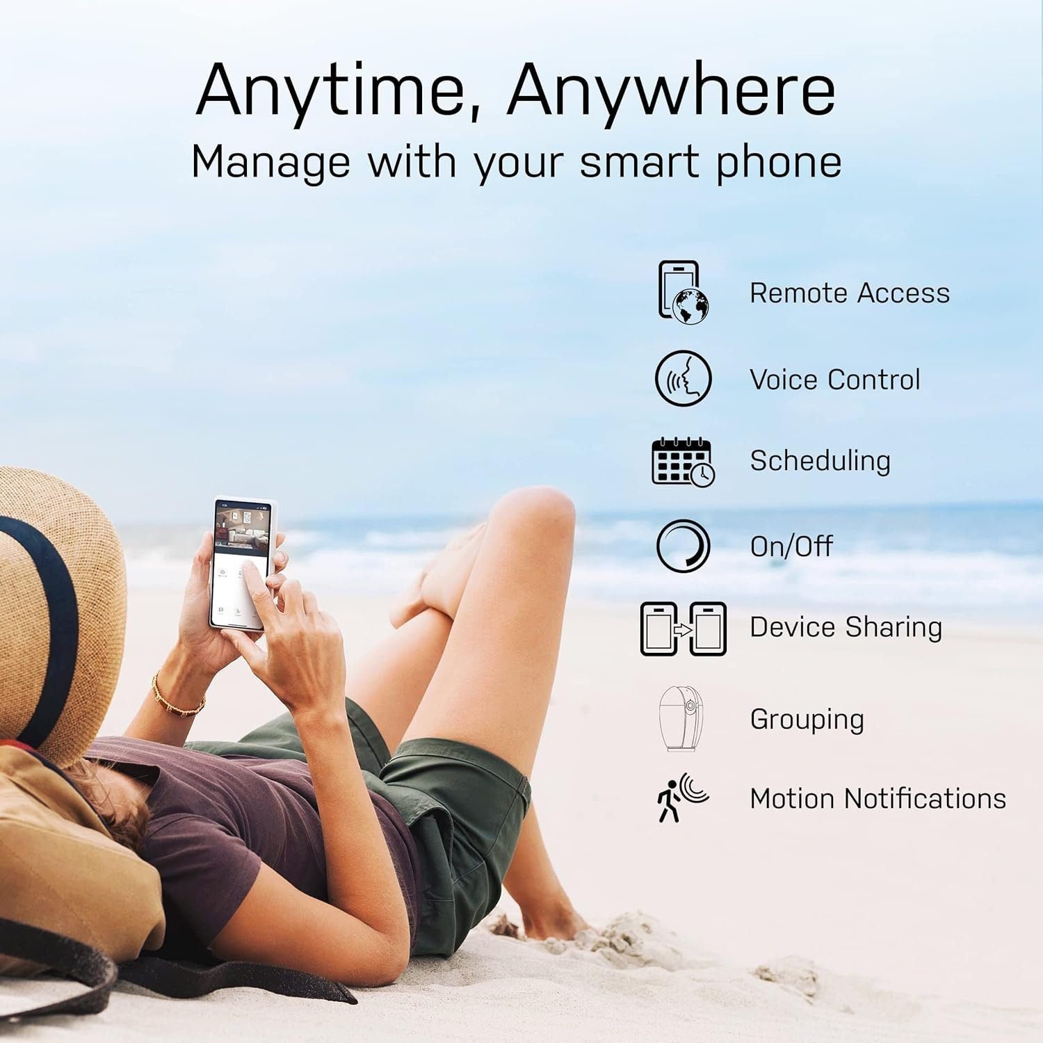 Feit Electric Indoor Security Camera with Motion Detection, 30ft. Night Vision, 360° Adjustable Head, 2.4GHz WiFi, 2-Way Audio, 1080p HD, Works with Alexa  Google Asst, Plug-in, White - CAM1/WIFI