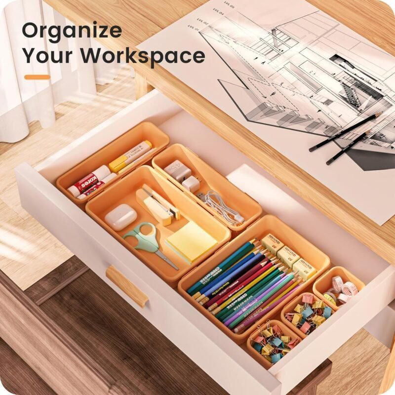 A-LUGEI【𝟰𝟮𝗣𝗖𝗦】【Black】 Tool Box Organizer Tray Divider Set, Desk Drawer Organizer, Garage Organization and Storage Toolbox Accessories for Rolling Tool Chest Cart Cabinet Work Bench Small Parts