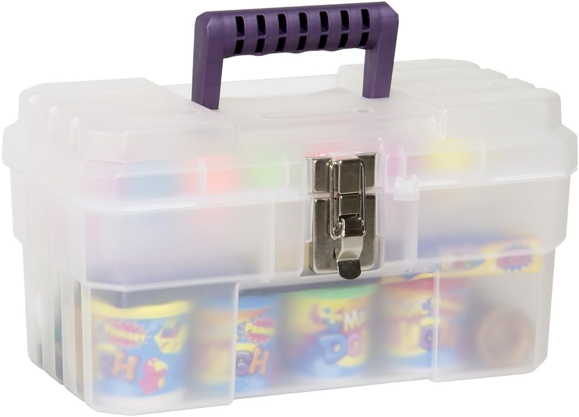 Akro-Mils 09514 ProBox Plastic Toolbox with Removable Tray for Tools, Hobby or Craft Storage, 14-Inch x 8-Inch x 8-Inch, Red