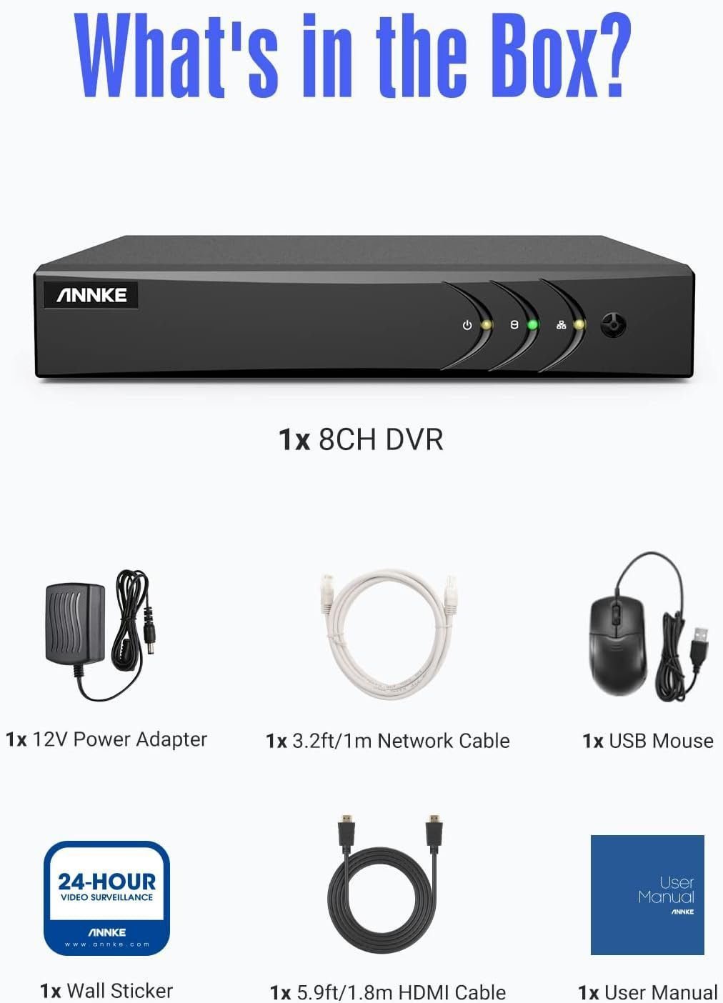 ANNKE 3K Lite H.265+ Security DVR Recorder with AI Human/Vehicle Detection, 8CH Hybrid 5-in-1 CCTV DVR for Surveillance Camera, Supports 8CH Analog and 2CH IP Cameras, Remote Access (No Hard Drive) ANNKE 3K Lite H.265+ Security DVR Recorder with AI Human/Vehicle Detection, 8CH Hybrid 5-in-1 CCTV DVR for Surveillance Camera, Supports 8CH Analog and 2CH IP Cameras, Remote Access (No Hard Drive)