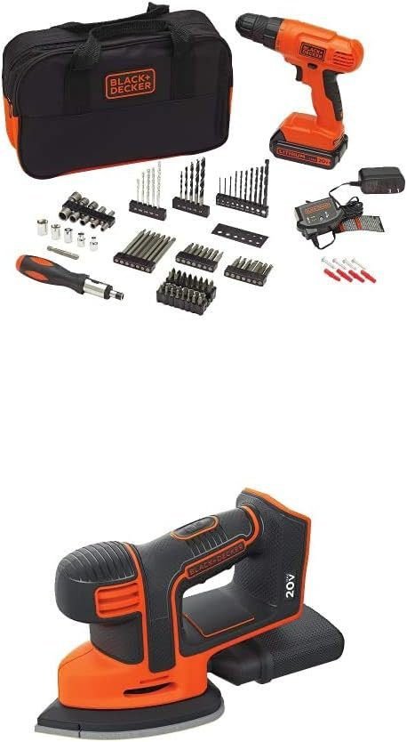 BLACK+DECKER 20V MAX* POWERCONNECT Cordless Drill Kit + 100 pc. Kit (BDC120VA100), Orange
