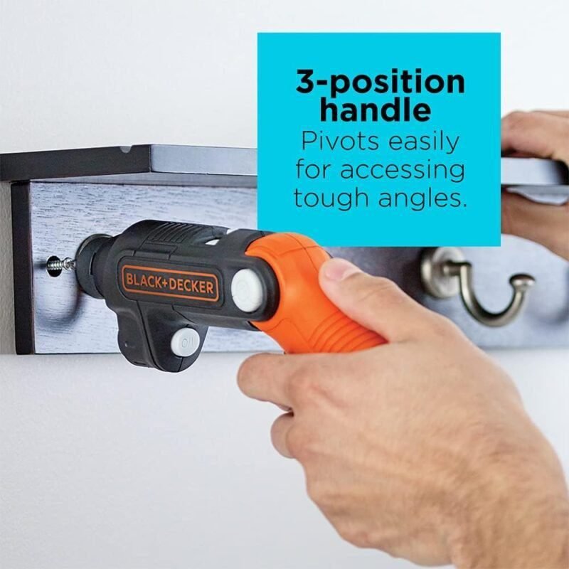 BLACK+DECKER 4V MAX* Cordless Screwdriver with LED Light (BDCSFL20C), Black