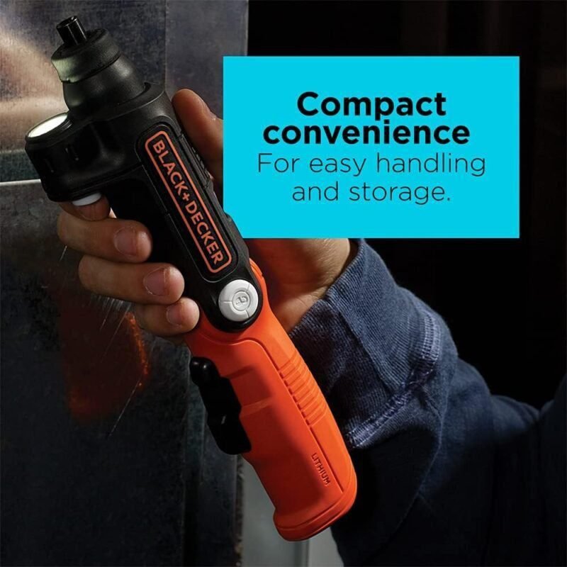 BLACK+DECKER 4V MAX* Cordless Screwdriver with LED Light (BDCSFL20C), Black