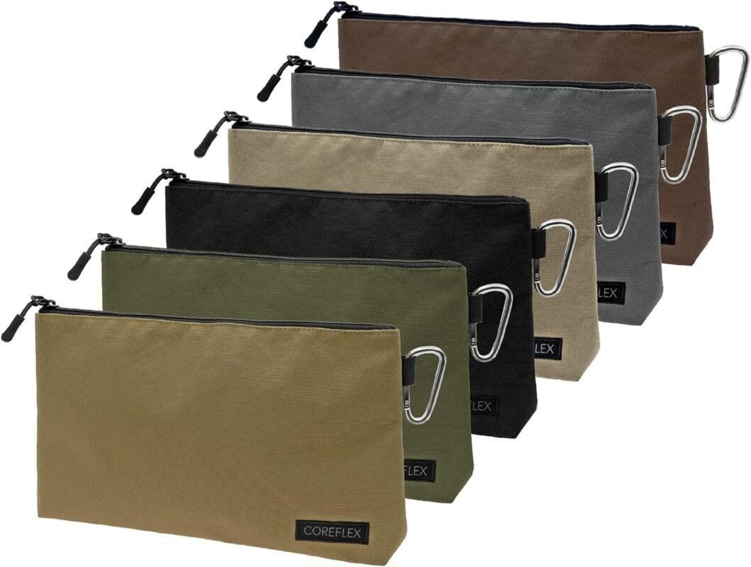 Coreflex 3 Pack Premium Tool Pouch Zipper Bag, 12inch Tool Bag, Multipurpose Storage pouch, Heavy duty Flat Bottom Tool bag with YKK Zipper for Tools, Gadgets, Cosmetics, Stationary, Travel accessary