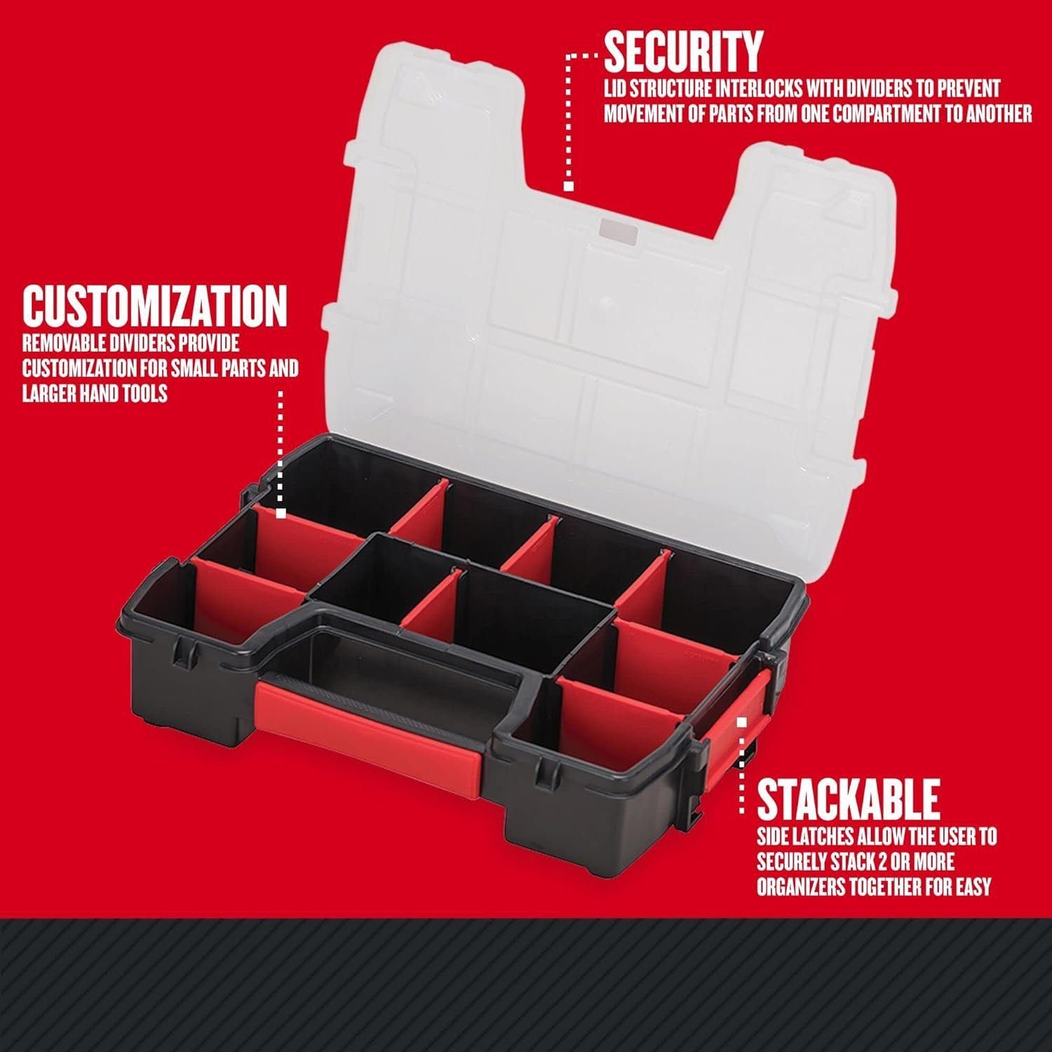 CRAFTSMAN Small Storage Organizer, 10 Compartment, Plastic (CMST14021)