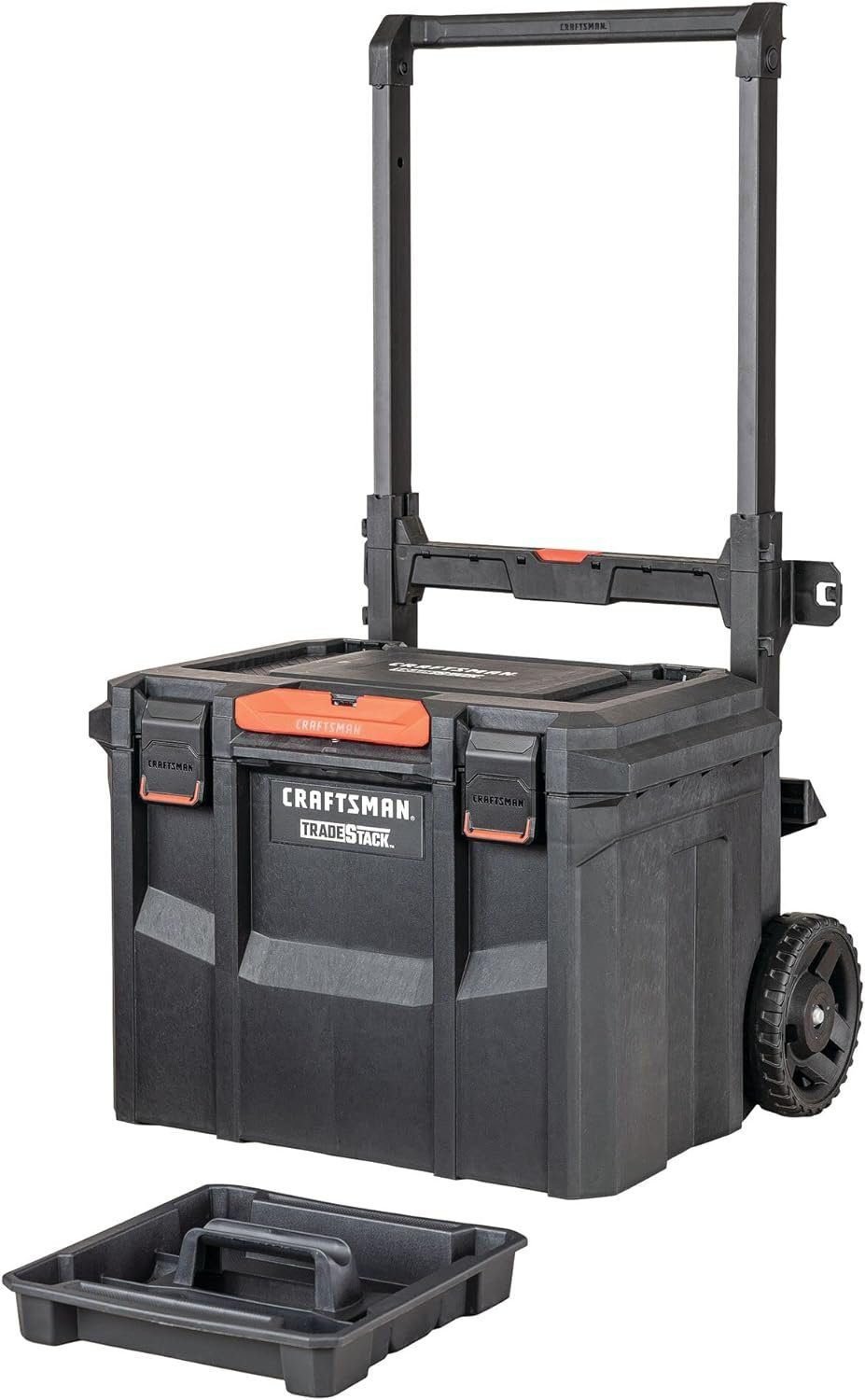 CRAFTSMAN TRADESTACK Tool Box with Wheels, Waterproof, Stackable System, Portable Rolling Storage for Indoor/Outdoor Use, 22.5 Inch (CMST21445)