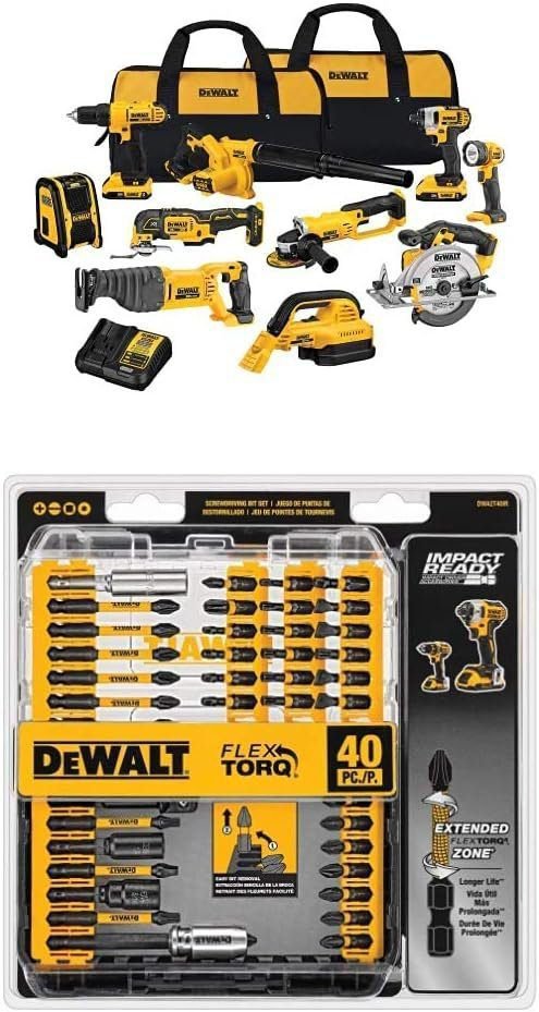 DEWALT 20V MAX Power Tool Combo Kit, 10-Tool Cordless Power Tool Set with 2 Batteries and Charger (DCK1020D2) DEWALT 20V MAX Power Tool Combo Kit, 10-Tool Cordless Power Tool Set with 2 Batteries and Charger (DCK1020D2)