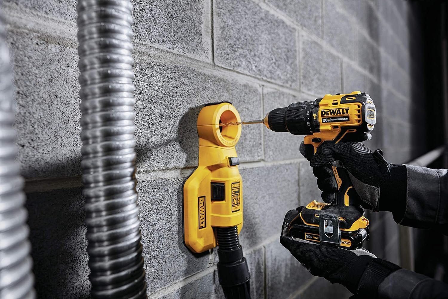 DEWALT ATOMIC 20V MAX* Hammer Drill, Cordless, Compact, 1/2-Inch, 2 Batteries (DCD709C2)