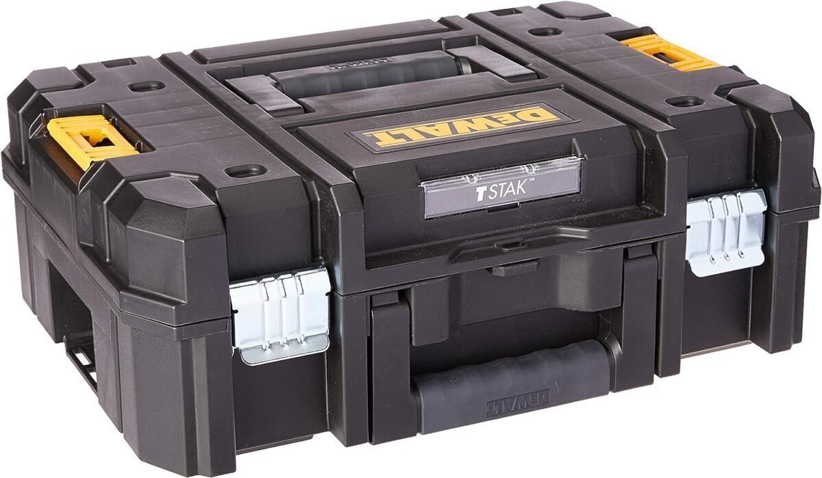 DEWALT TSTAK II Tool Box, 13 Inch, Flat Top, Holds Up To 66 lbs, Flexible Platforms for Stacking (DWST17807)