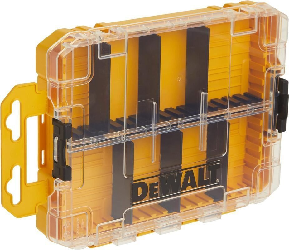 DEWALT TSTAK Tool Box, 8-Compartments, Clear Lid Organizer, Side Latches for Easy Connection, Removable Compartments for Small Tools and Accessories(DWAN2190),Yellow