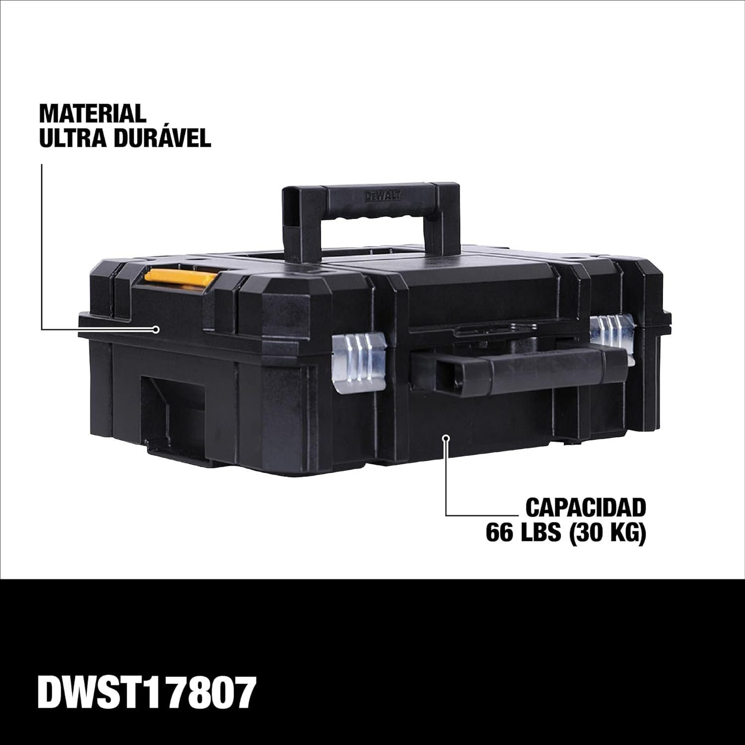 DEWALT TSTAK Tool Box, Deep, Long Handle, Extra Large Design, Fixed Divider for Tool Organization, Water and Debris Resistant (DWST17814)