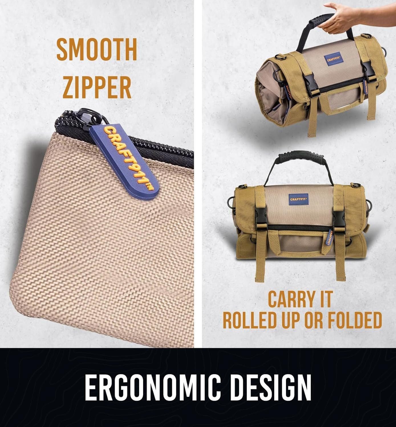 Durable Tool Bag Organizers w/Detachable 6 Tool Pouches - Small Tool Bag | Compact Lightweight Tool Roll Up Tool Bag Organizer for Electrician, Mechanic, Hobbyist Durable Tool Bag Organizers w/Detachable 6 Tool Pouches - Small Tool Bag | Compact Lightweight Tool Roll Up Tool Bag Organizer for Electrician, Mechanic, Hobbyist