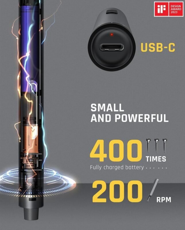 Fanttik E1 Max 3.7V Mini Precision Electric Screwdriver, 50-in-1 Magnetic Bits, 2 Torque Settings, Pop-Up Magnetic Case, 5/32Hex, Repair Tool Set for Phone Camera Laptop Watch