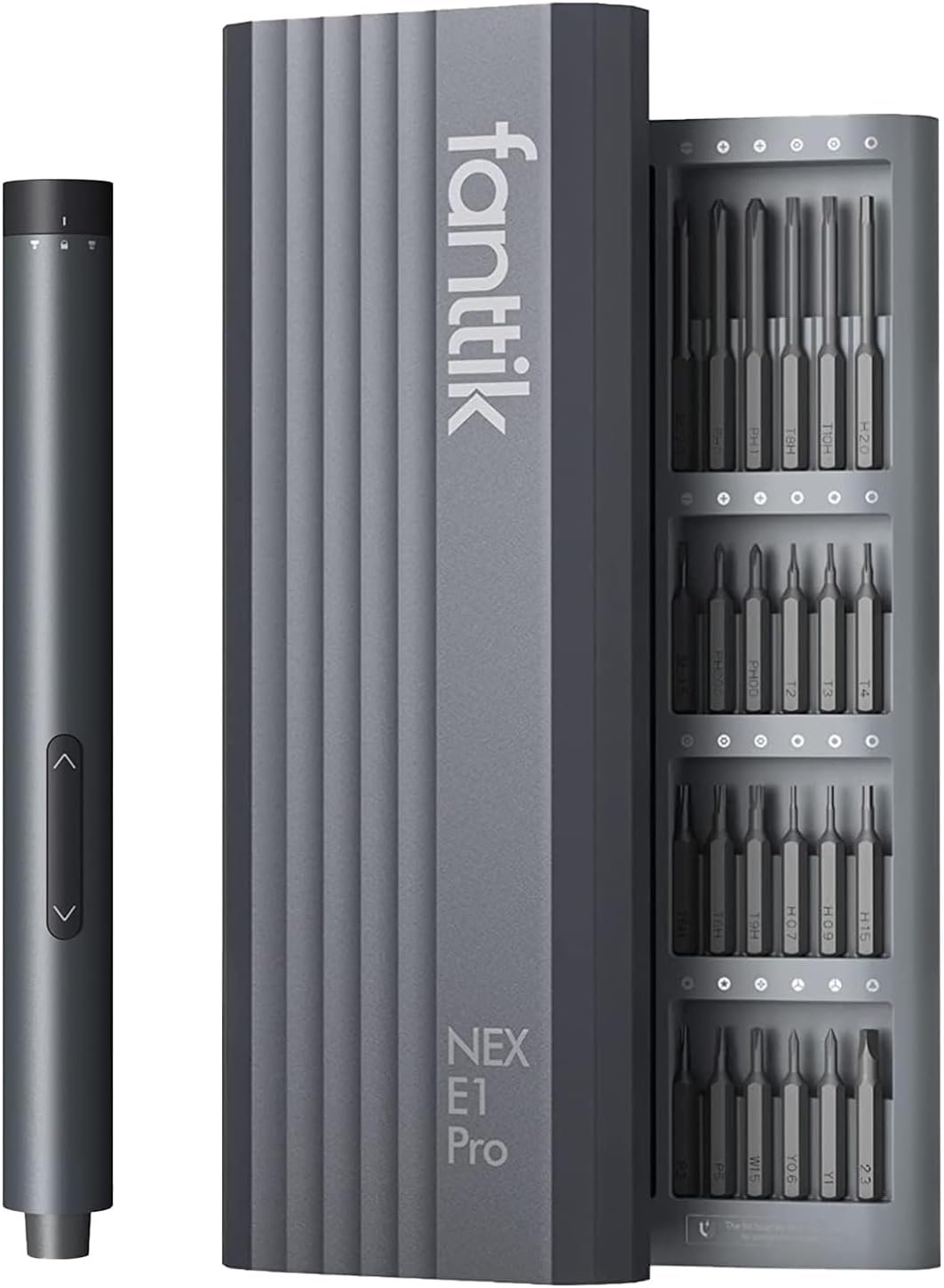 Fanttik E1 Pro 3.7V Mini Electric Screwdriver, Precision Screwdriver Set with 24 Magnetic Bits, Max. 3 N.m, Magnetic Storage, 5/32Hex, Repair Tool Set for Phone Camera Laptop Watch Fanttik E1 Pro 3.7V Mini Electric Screwdriver, Precision Screwdriver Set with 24 Magnetic Bits, Max. 3 N.m, Magnetic Storage, 5/32Hex, Repair Tool Set for Phone Camera Laptop Watch