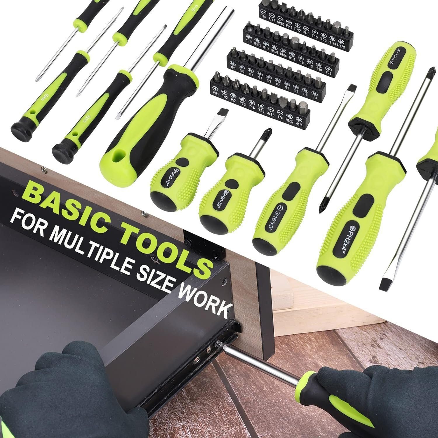 FASTPRO 267-Piece Home Tool Set, Household Repairing Tool Kit with 13-Inch Wide Mouth Open Tool Bag, Mechanics Hand Tool Kit for DIY, Home Maintenance, Green FASTPRO 267-Piece Home Tool Set, Household Repairing Tool Kit with 13-Inch Wide Mouth Open Tool Bag, Mechanics Hand Tool Kit for DIY, Home Maintenance, Green