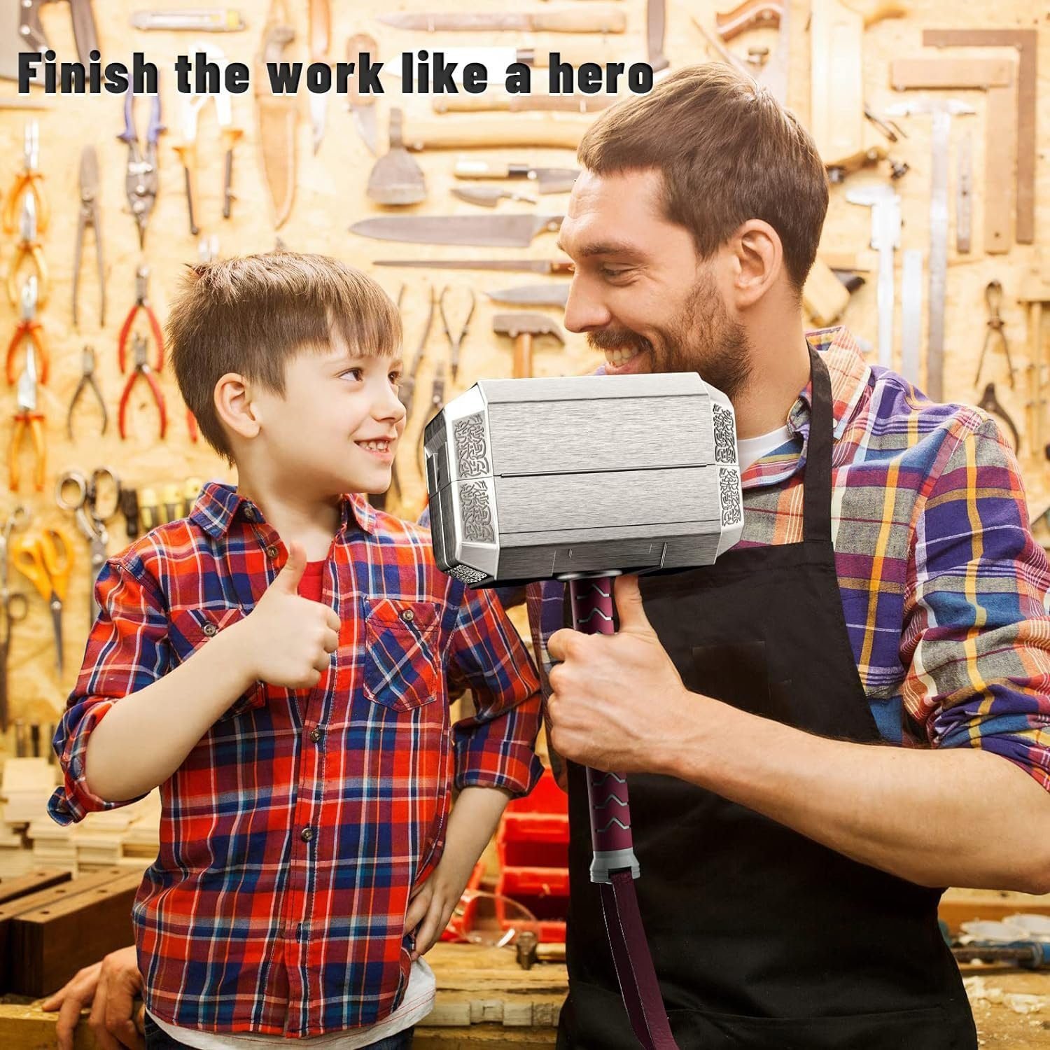 Hammer Tool Kit,Home Repair Tool Set Multifunctional Thors Hammer Tool Box, DIY Thermoplastic Elastomer Hand Tool Novelty Marvel Holiday Gift