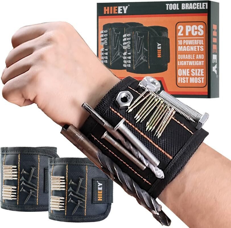 HIEEY 2 Pieces Magnetic Wristband for Holding Screws, Gifts for Men, Tool Belt Magnetic Wristband for Holding Screws, Cool Gadgets Christmas Gifts for Him Men Women Husband HIEEY 2 Pieces Magnetic Wristband for Holding Screws, Gifts for Men, Tool Belt Magnetic Wristband for Holding Screws, Cool Gadgets Christmas Gifts for Him Men Women Husband