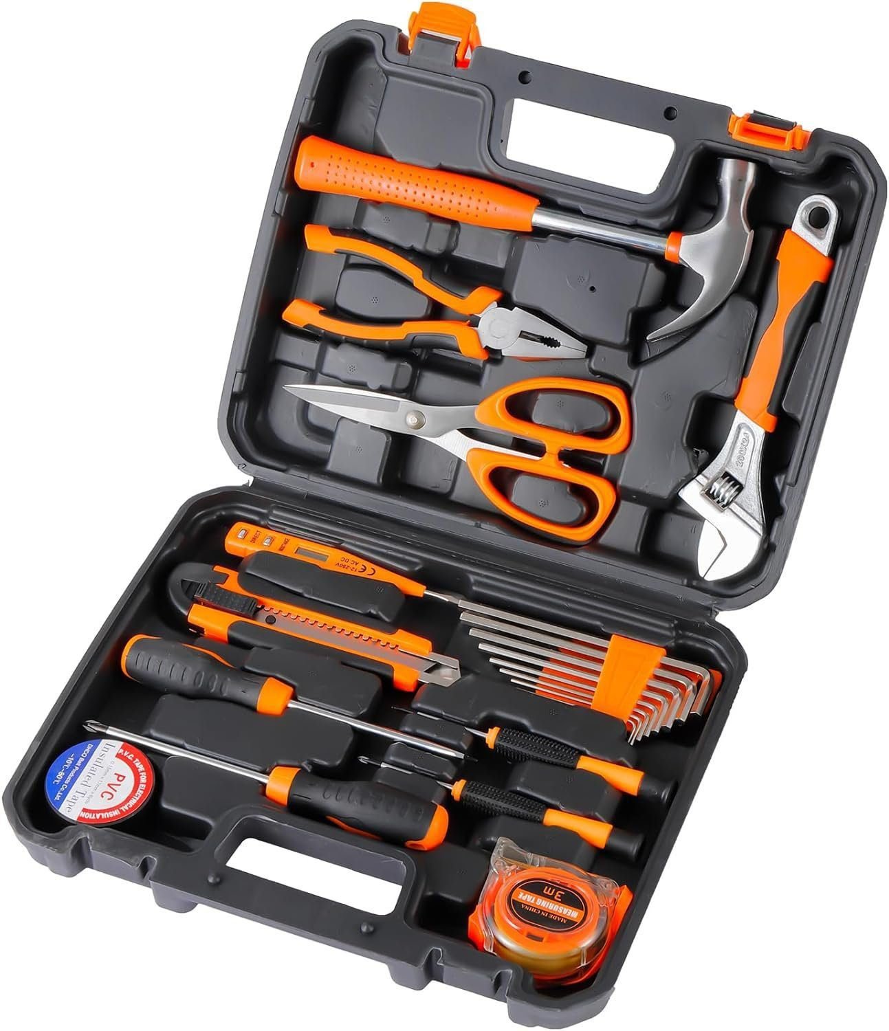 Household Tool Set - 76 Pieces Home Maintenance Tools Kit with Portable Toolbox Basic Repair Tools for Plumber and Electrician (37 Types of Sets)