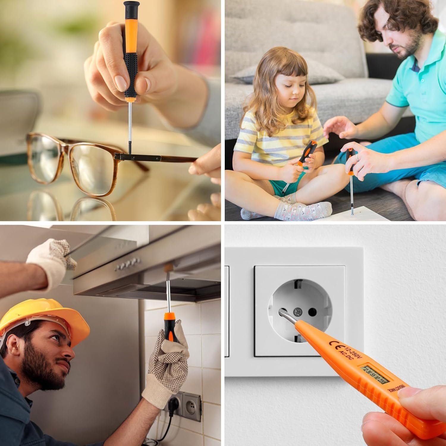 Household Tool Set - 76 Pieces Home Maintenance Tools Kit with Portable Toolbox Basic Repair Tools for Plumber and Electrician (37 Types of Sets)