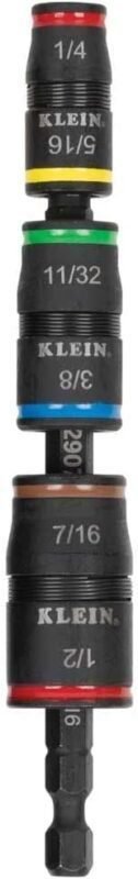 Klein Tools 32907 Impact Driver, 7-in-1 Impact Flip Socket Set, 6 Hex Driver Sizes plus a 1/4-Inch Bit Holder
