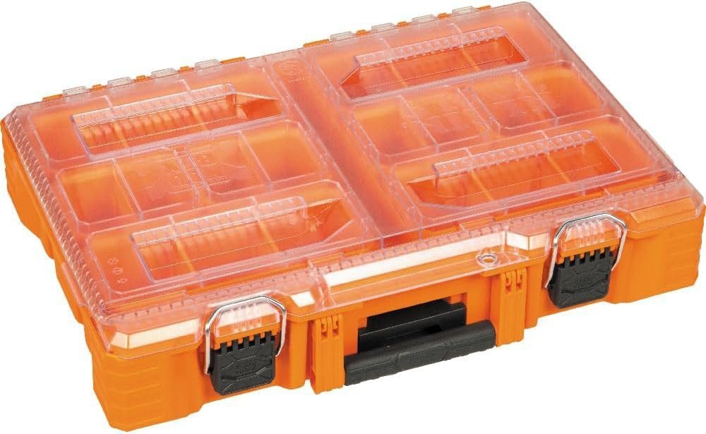 Klein Tools 54806MB MODbox Tall Compartment Box, Full-Width Modular Storage Toolbox with 8 Removable Bins for Fasteners and Small Components Klein Tools 54806MB MODbox Tall Compartment Box, Full-Width Modular Storage Toolbox with 8 Removable Bins for Fasteners and Small Components