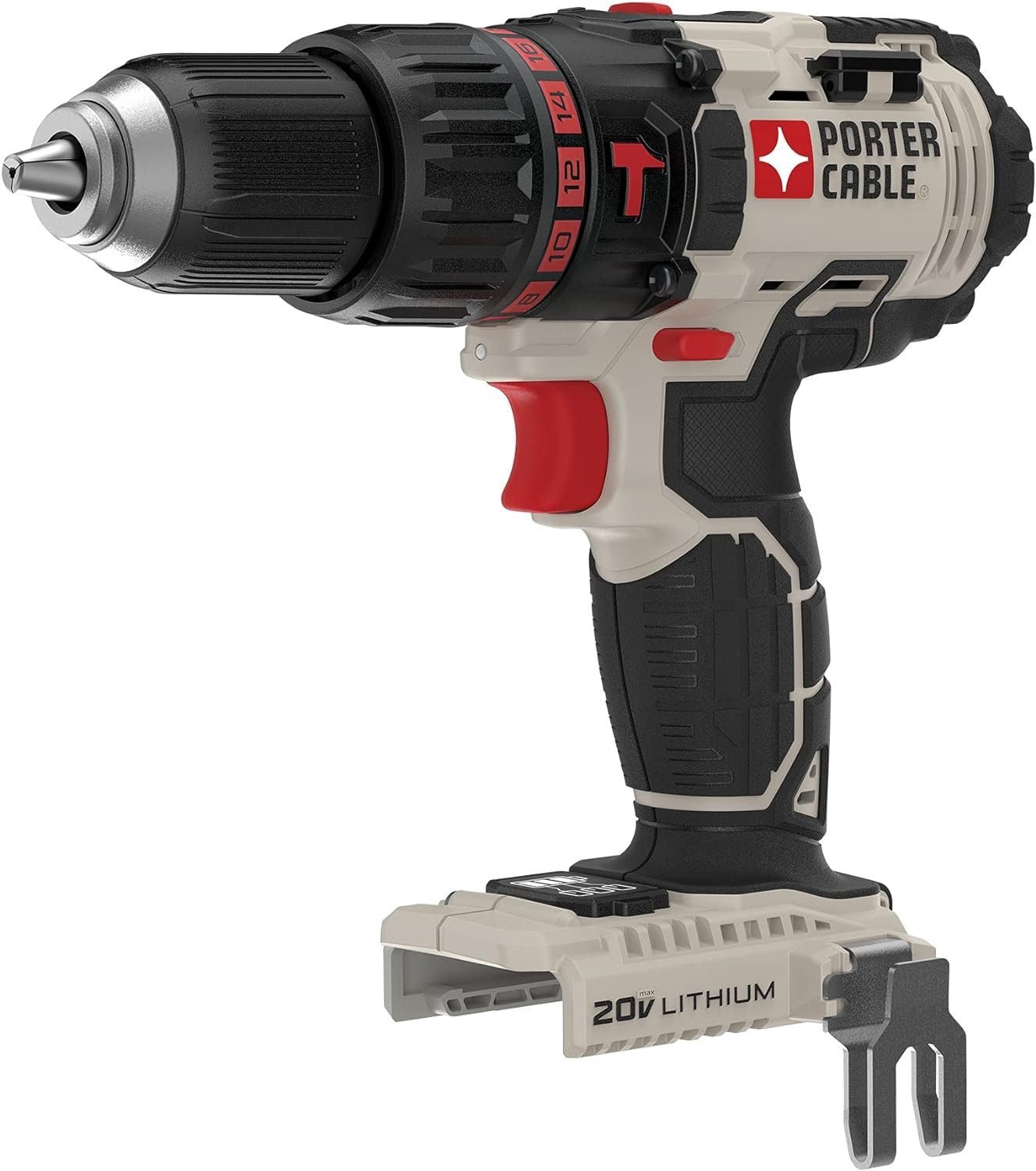 PORTER-CABLE 20V MAX* Hammer Drill, Tool Only (PCC620B),Black Gray