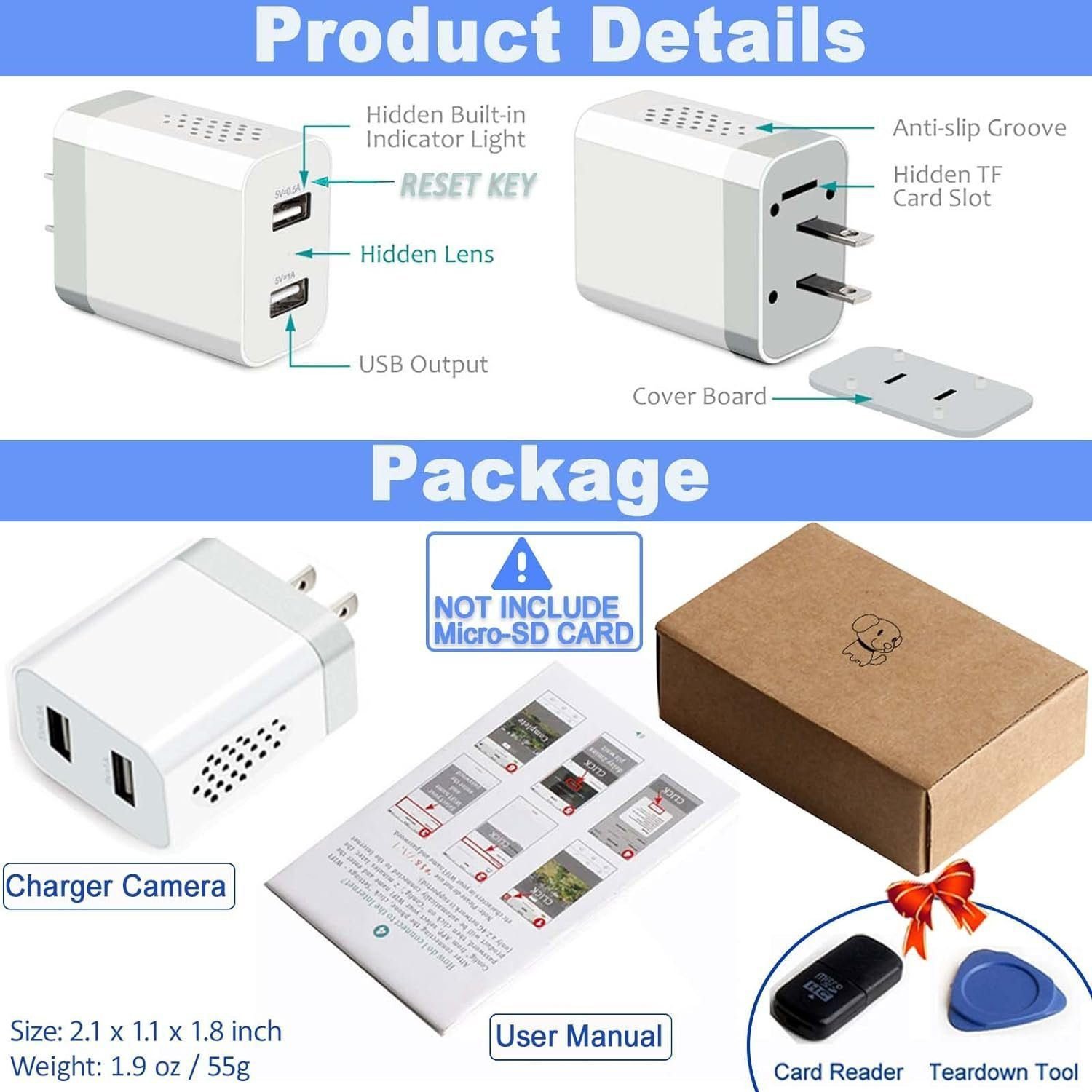 Spy Camera Hidden Camera - WiFi Hidden Camera Charger with Remote View- HD 1080P - Spy Cam - Nanny Cam Hidden Camera - Small Secret Camera - Premium Indoor Hidden Security Camera- Motion Detection Spy Camera Hidden Camera - WiFi Hidden Camera Charger with Remote View- HD 1080P - Spy Cam - Nanny Cam Hidden Camera - Small Secret Camera - Premium Indoor Hidden Security Camera- Motion Detection