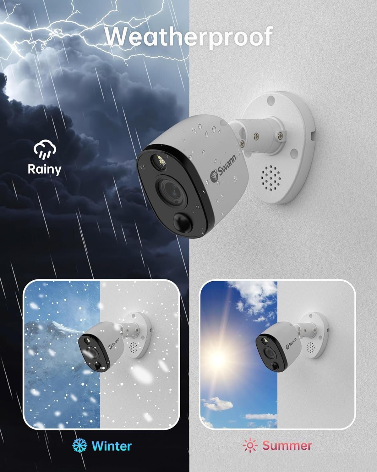 Swann Home DVR Security Camera System with 2TB HDD, 16 Channel 8 Camera, 4K Ultra HD Video, Indoor or Outdoor Wired Surveillance CCTV, Color Night Vision, Heat Motion Detection, LED Lights, 1655808