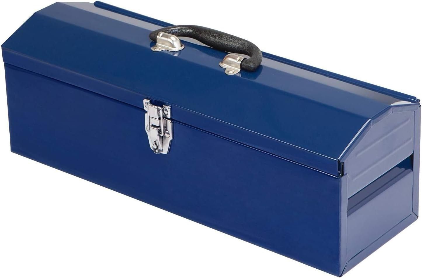 TCE ATB101U-1 Torin Portable Steel Tool Box: 19 Hip Roof Style with Metal Latch Closure and Removable Storage Tray, Blue
