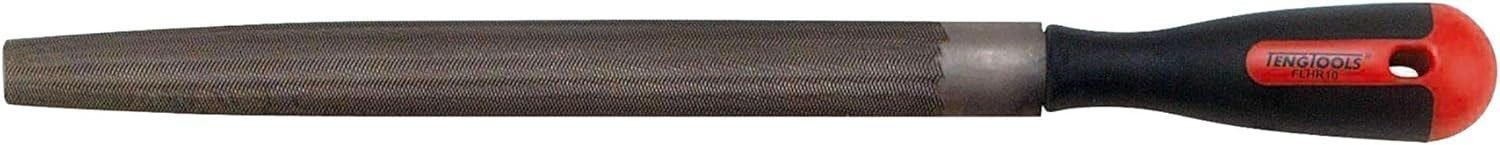 Teng Tools 10 Inch Half Round Type 2nd Cut Hand File With Comfortable Handle - FLHR10, Silver