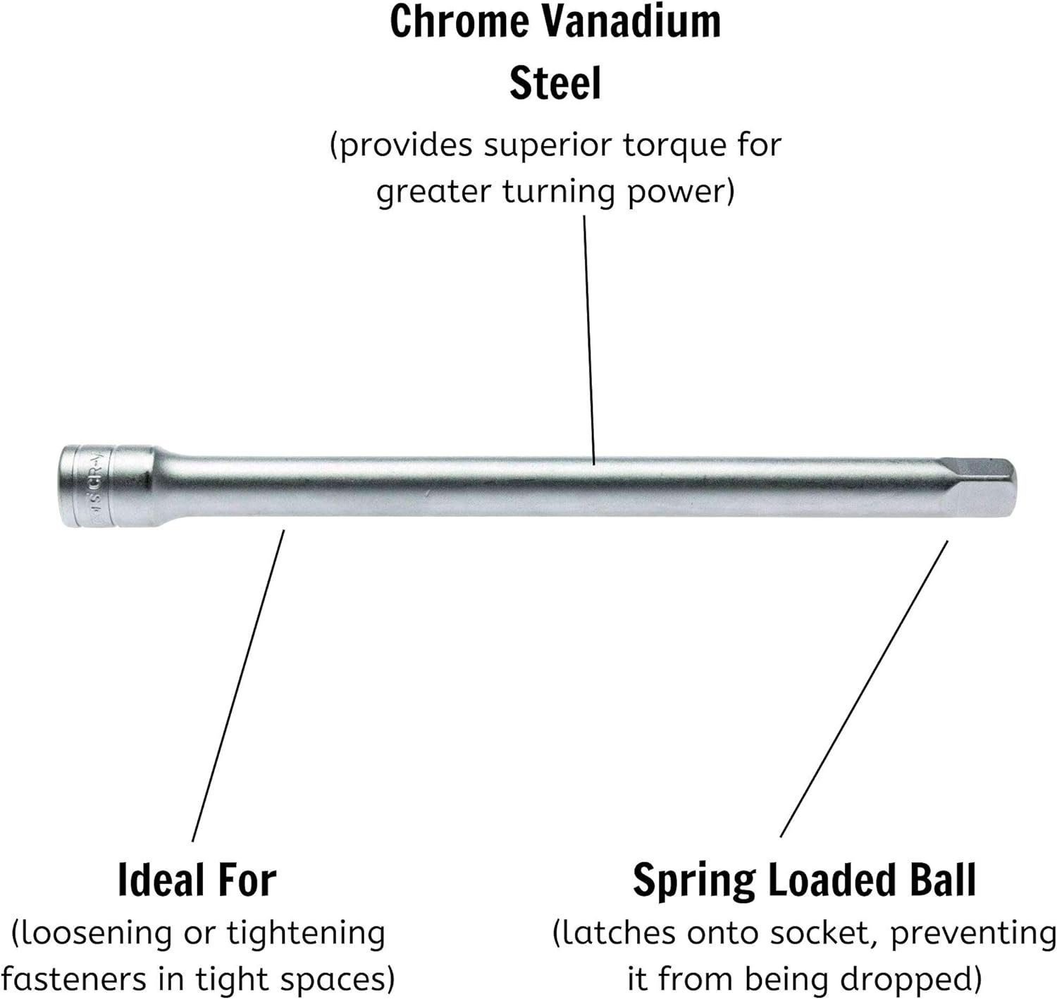 Teng Tools 1/2 Inch Drive 10 Inch Extension Bar - M120022-C Teng Tools 1/2 Inch Drive 10 Inch Extension Bar - M120022-C