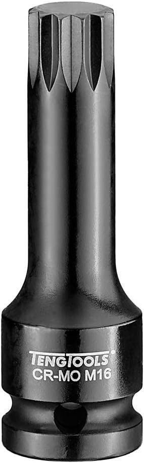 Teng Tools 1/2 Inch Drive M16 Chrome Molybdenum 3.07 Inch Long XZN Spline Impact Bit Socket - 923816 Teng Tools 1/2 Inch Drive M16 Chrome Molybdenum 3.07 Inch Long XZN Spline Impact Bit Socket - 923816