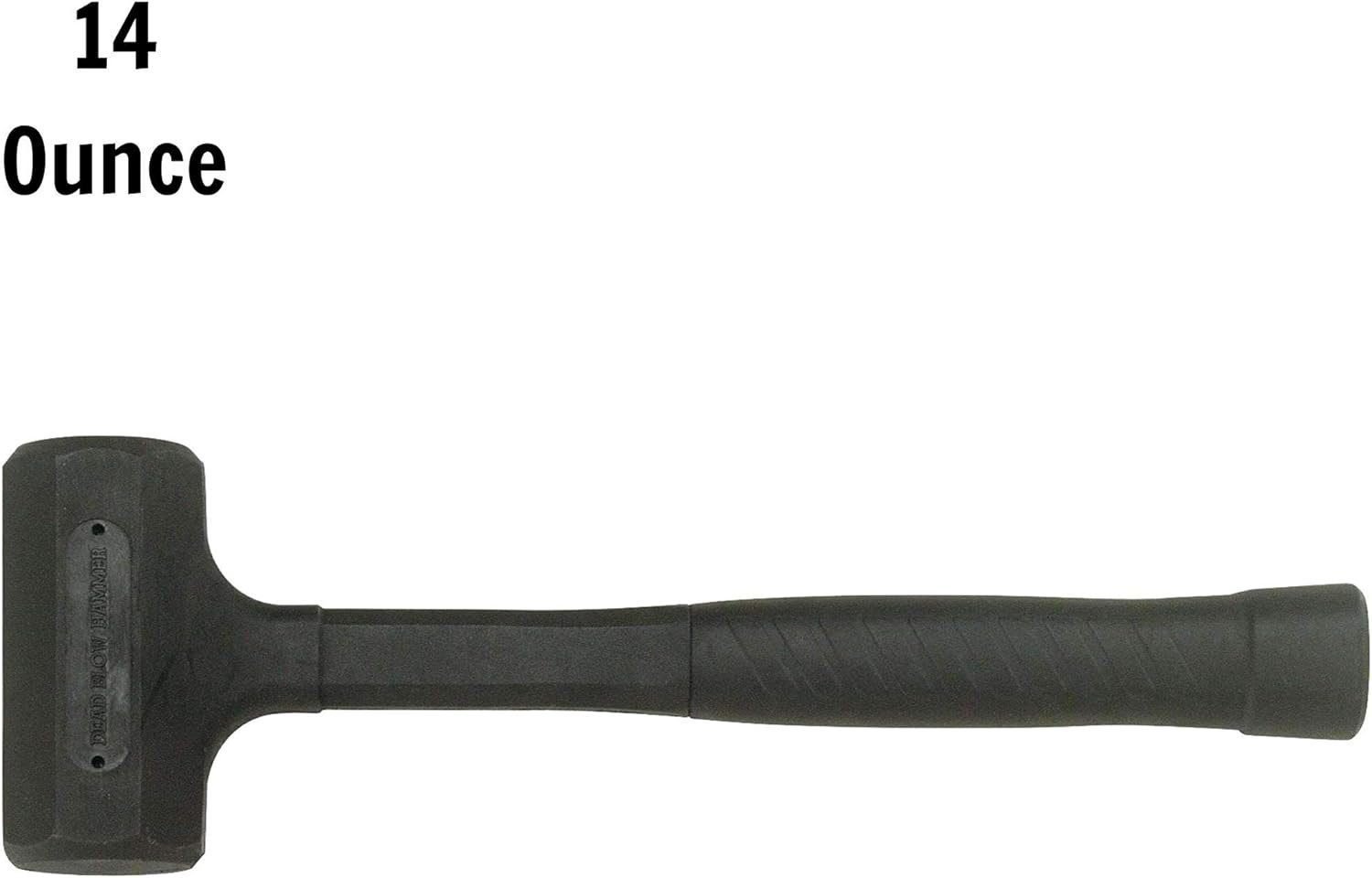 Teng Tools 14 Ounce Black Rubber Soft Face Non Sparking/Marring Dead Blow Hammer - HMDH35, Silver, 35mm