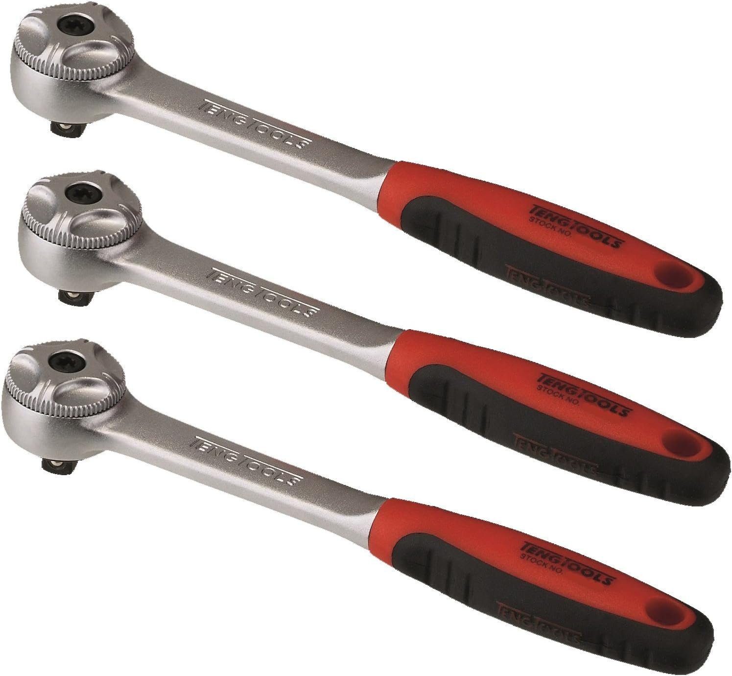 Teng Tools 3 Piece Mixed Drive 72 Teeth Ratchet Set - 120072N-KIT1, Silver