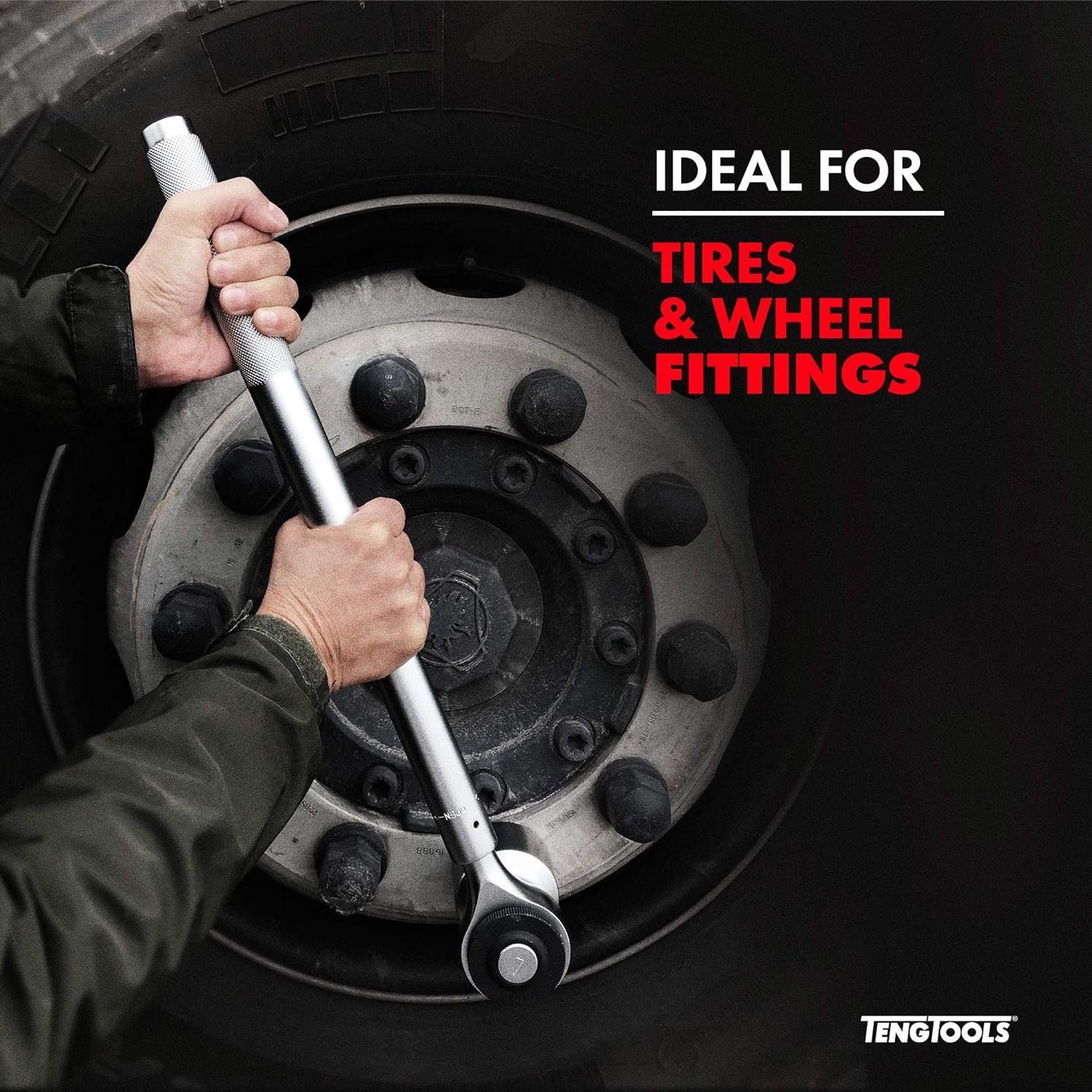 Teng Tools 3/4 Inch Drive 72 Teeth Heavy Duty Reversible Telescoping Extendable Ratchet (21-33 Inch) - M340072E, Silver