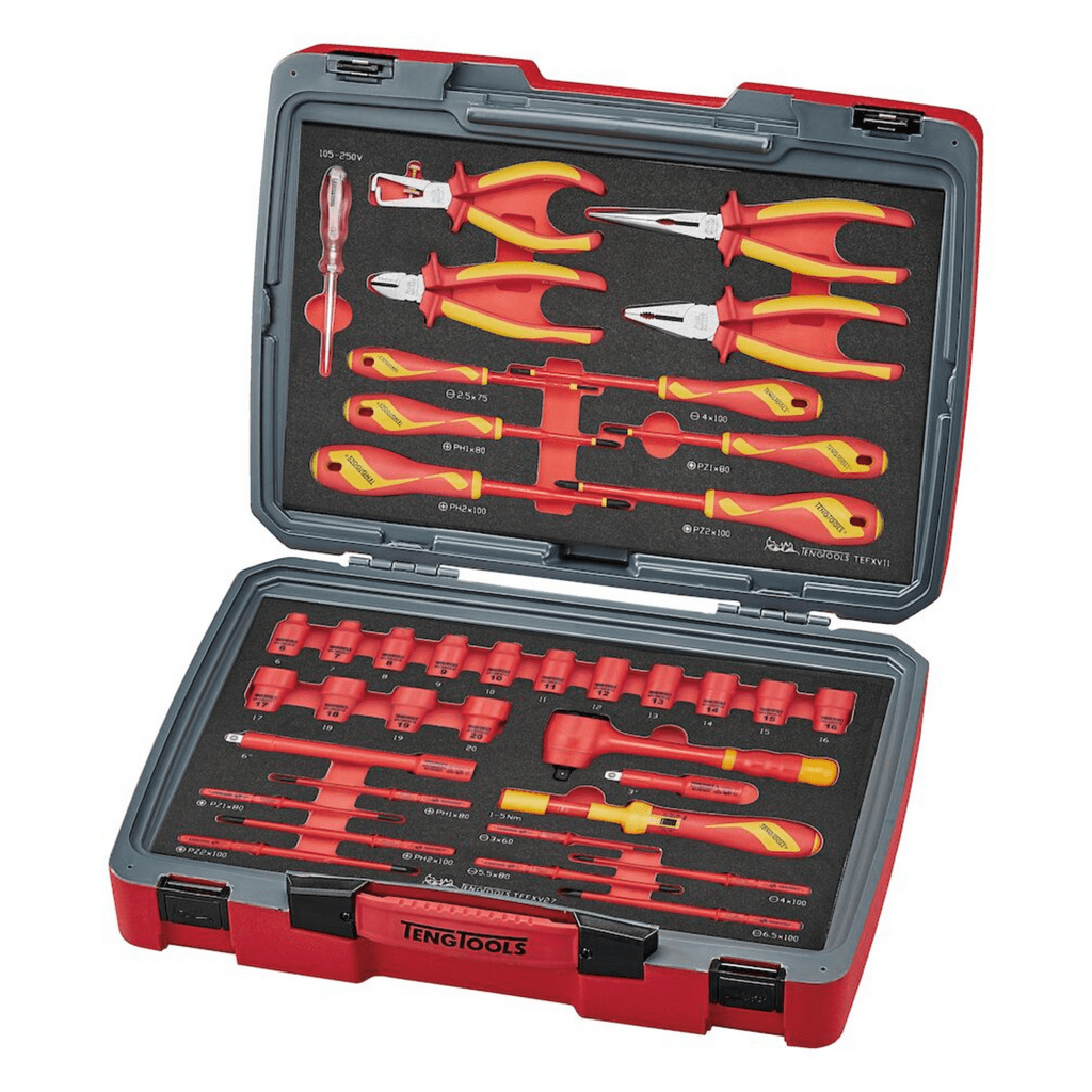 Teng Tools 39 Piece 1000 Volt Insulated Screwdriver, 3/8 Inch Drive So