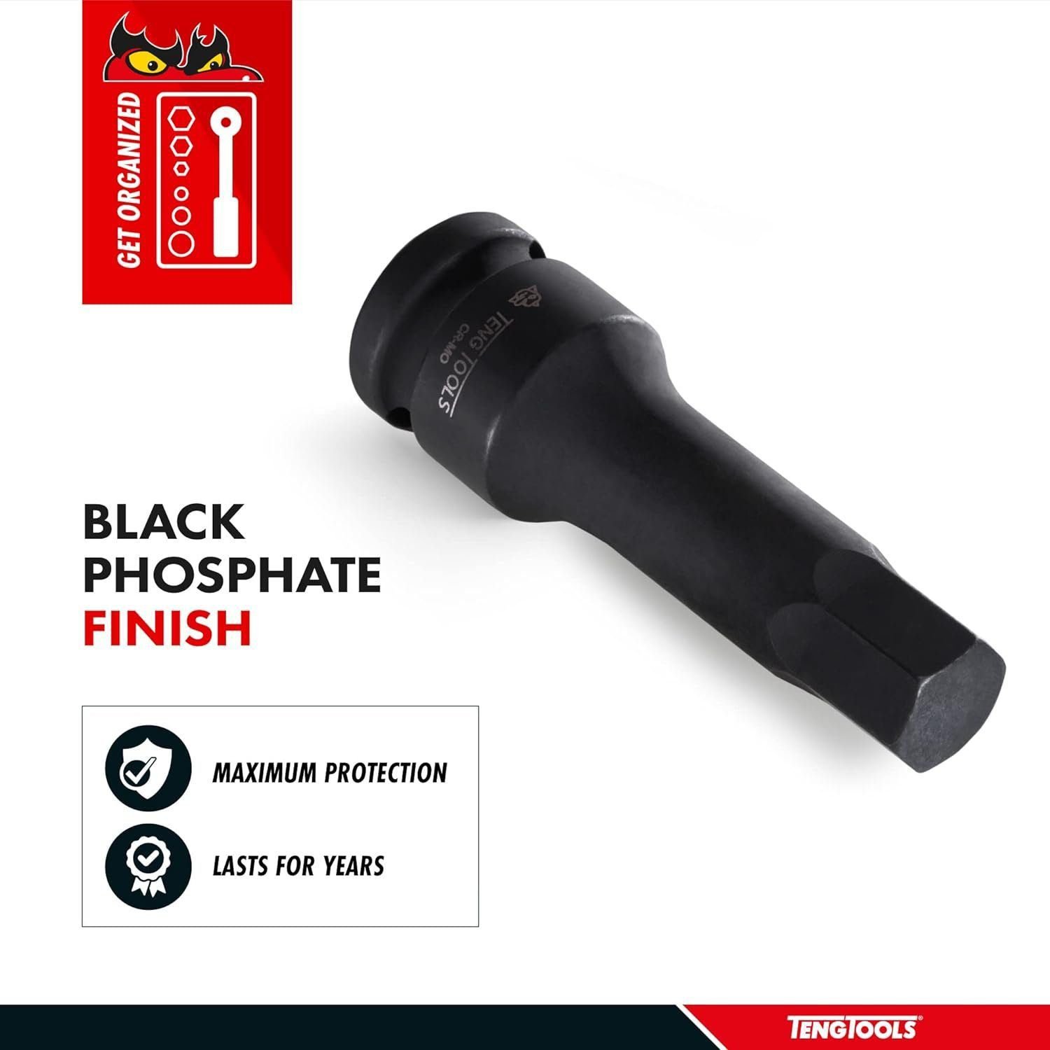 Teng Tools 5/16 Inch SAE 1/2 Inch Drive Hex Chrome Molybdenum Impact Socket | Mechanic Tool | Hand Tool - 921610 Teng Tools 5/16 Inch SAE 1/2 Inch Drive Hex Chrome Molybdenum Impact Socket | Mechanic Tool | Hand Tool - 921610