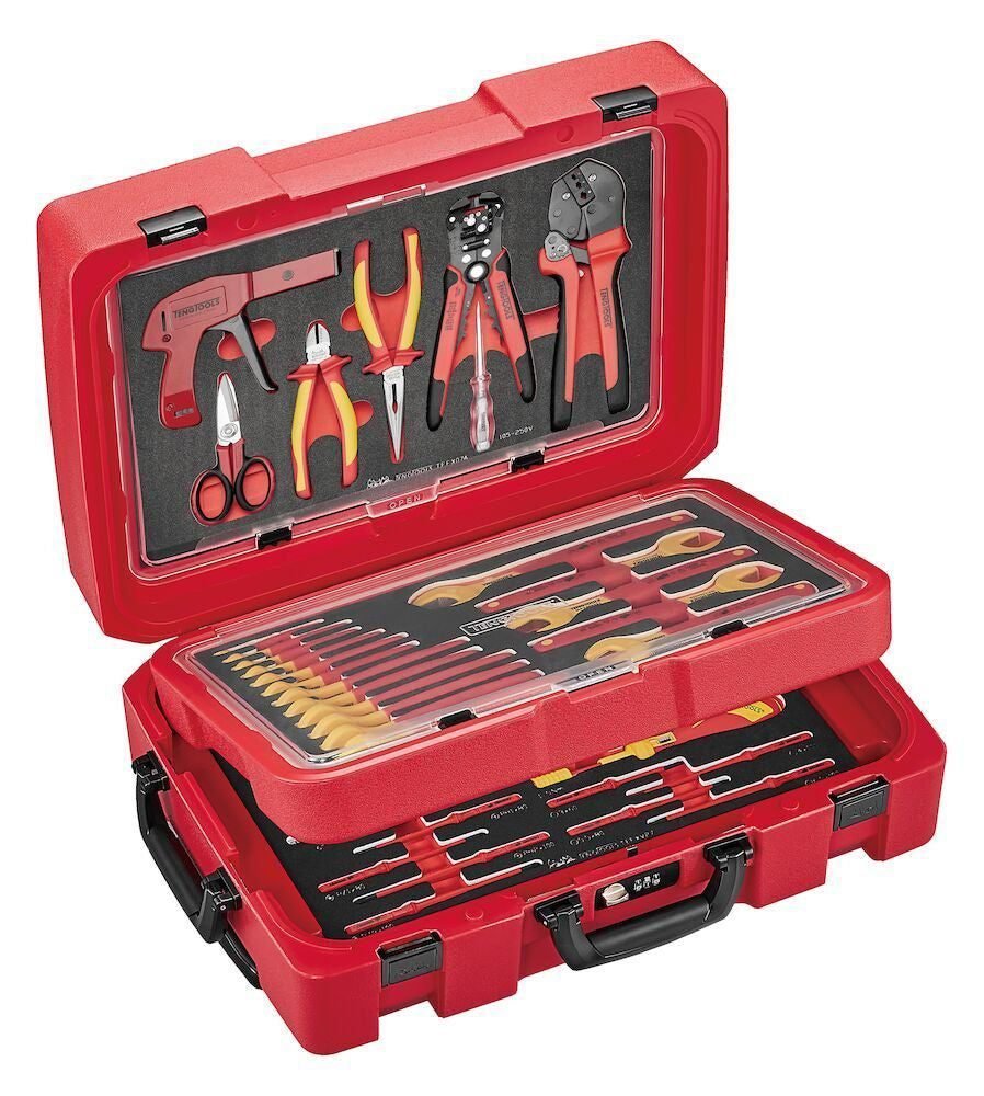 Teng Tools 52 Piece 1000 Volt Insulated Torque Screwdriver, Open Ended