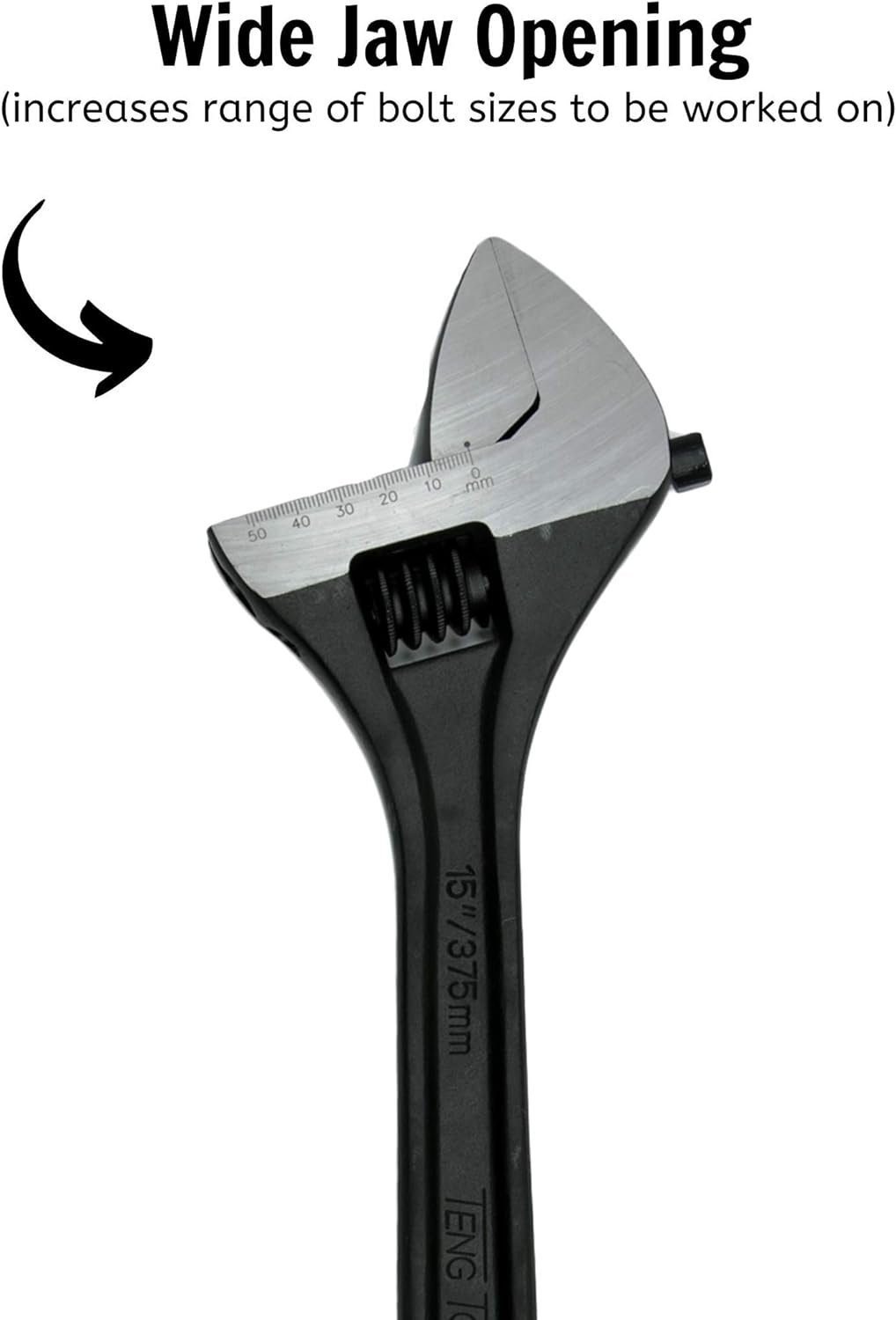 Teng Tools 6 Inch Industrial Adjustable Wrench With Graduated Scale - 4002