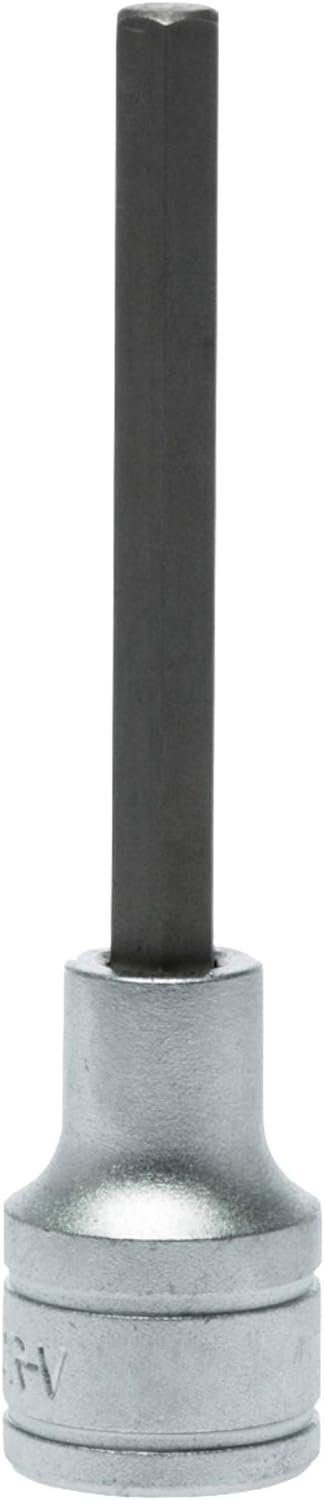 Teng Tools 6mm 1/2 Inch Drive Extra Long Metric Hex Allen Bit Socket - M122506-C, Silver