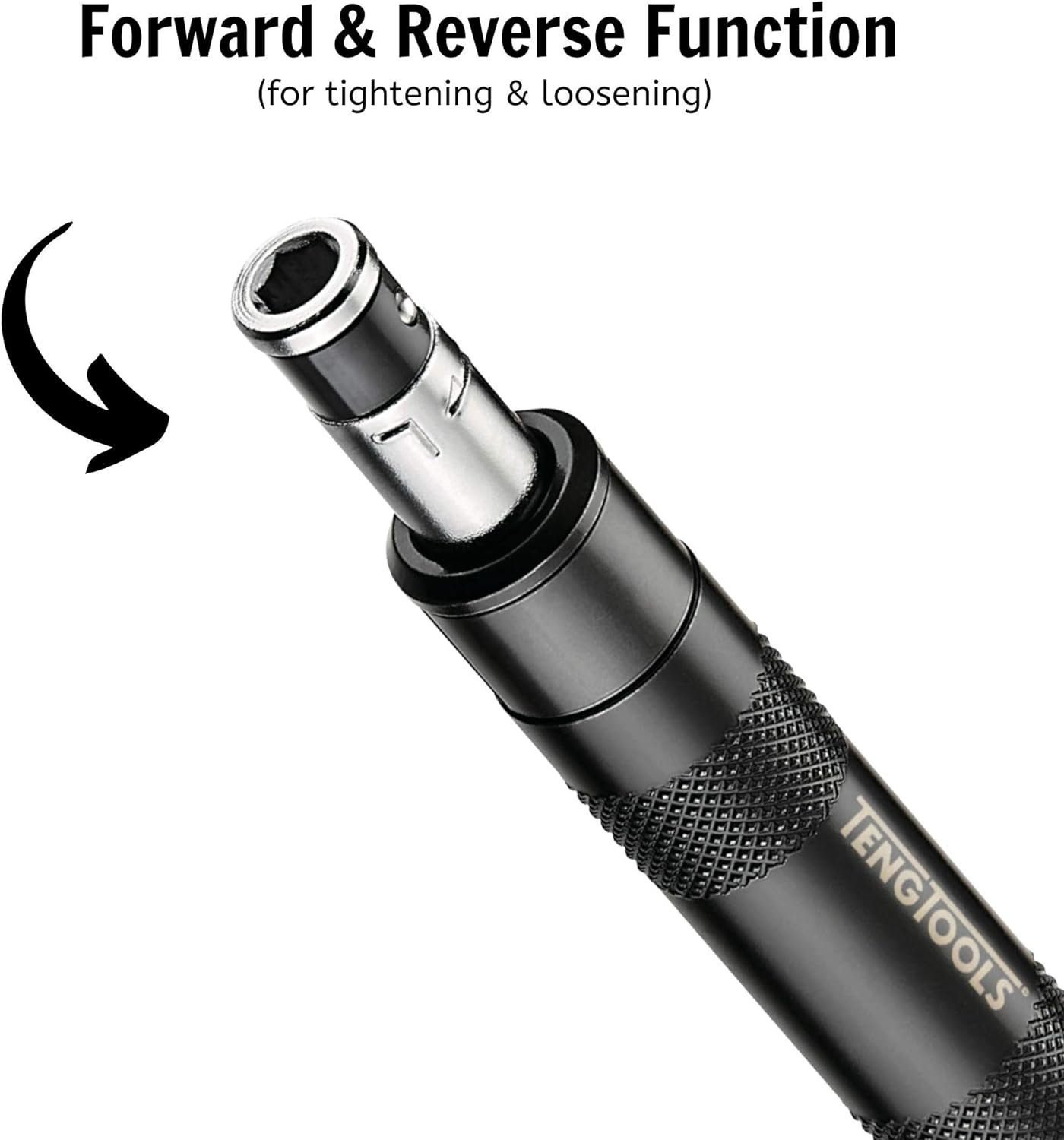 Teng Tools 7 Piece 1/4 Inch Drive Mini Reversible Manual Hand Impact Driver/Extractor Set - IDSE7, Silver