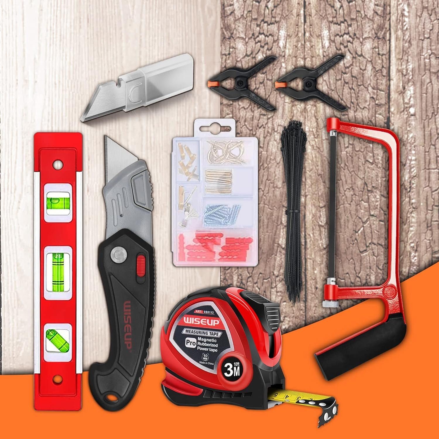 Tool Set for Men and Women Heavy Duty,Household Basic Tool Kit for Home Repairing,DIY,Woodworking with 10-Inch Wide Mouth Open Storage Bag Warm House Gift