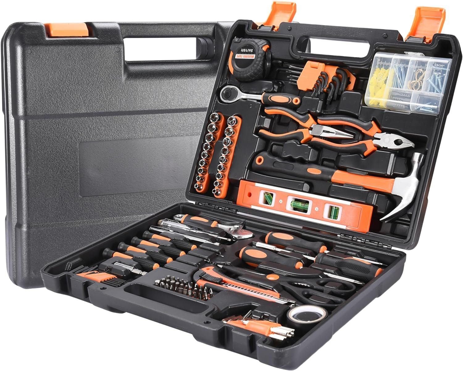 TOOLZILLA 57-Piece Comprehensive Home Tool Set - Ultimate DIY Household Repair Kit with Durable Screwdrivers, Pliers, Hammer, Wrenches, and More - Perfect for Homeowners and Professionals