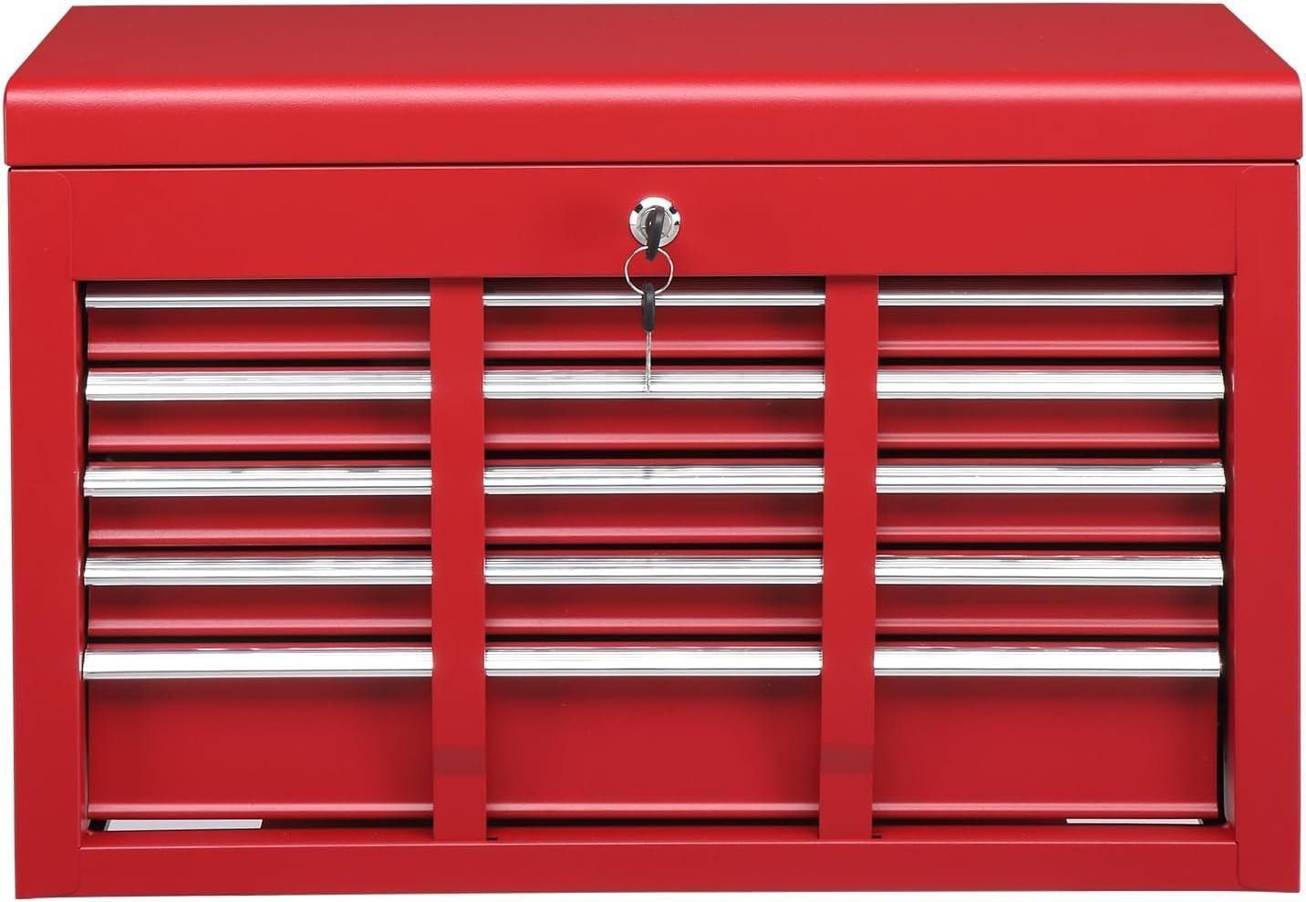 Winado 24 Portable Tool Box, 5 Drawers  Top Storage Tray Tool Box with Drawers, Lockable Metal Tool Chest Cabinet for Garage, Warehouse, Repair Shop  Home, Red Winado 24 Portable Tool Box, 5 Drawers  Top Storage Tray Tool Box with Drawers, Lockable Metal Tool Chest Cabinet for Garage, Warehouse, Repair Shop  Home, Red