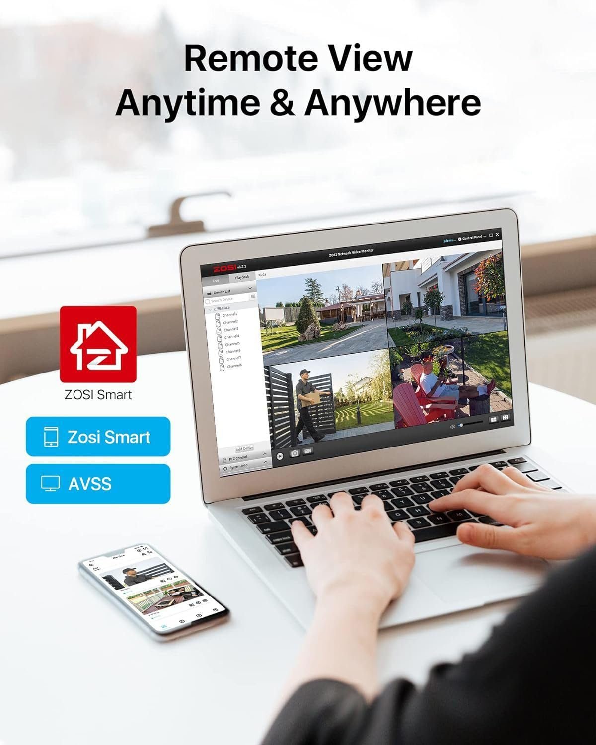 ZOSI H.265+ 5MP 3K Lite CCTV DVR 8 Channel Full 1080p, AI Human Vehicle Detection, Remote Access, Hybrid Capability 4-in-1(Analog/AHD/TVI/CVI) Surveillance DVR for Security Camera (No Hard Drive)